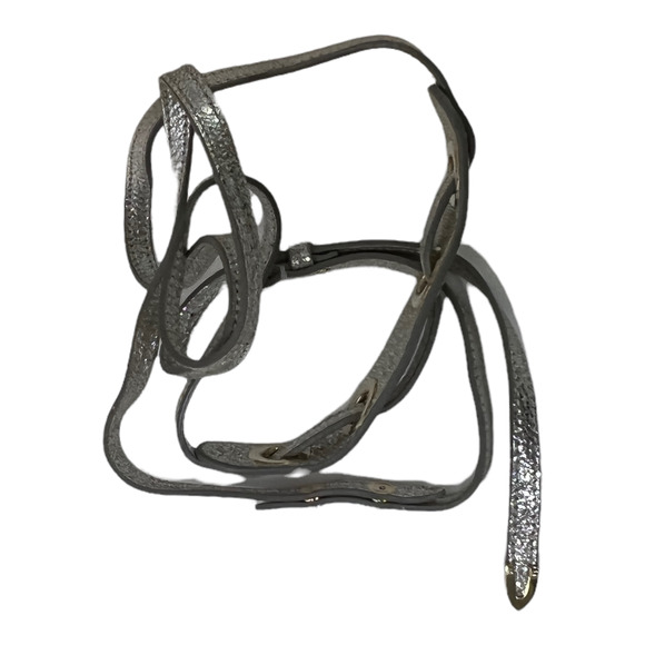 Jimmy Choo Rebel Mini Glitter Silver Leather Cross Body Bag Gold Snap $1,005 - Picture 10 of 11